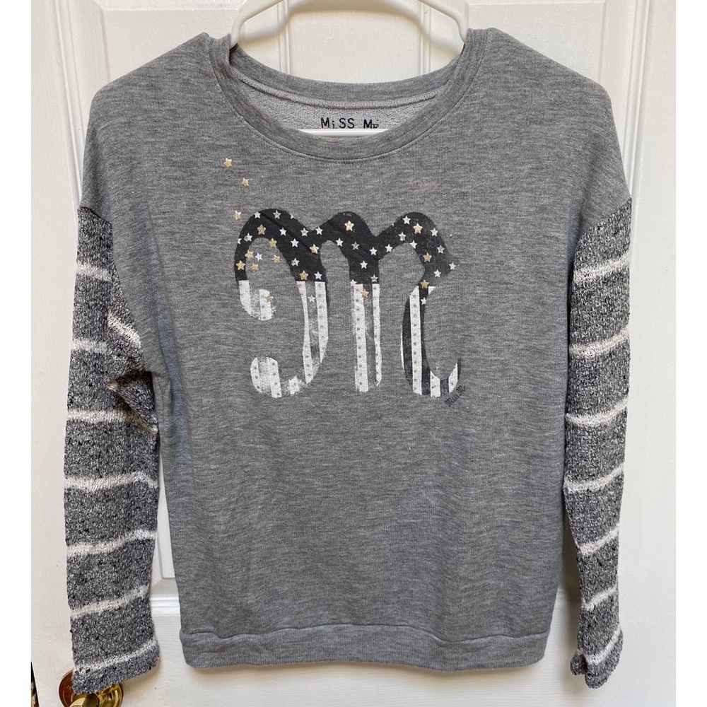 Miss Me Grey Long Sleeve Top
